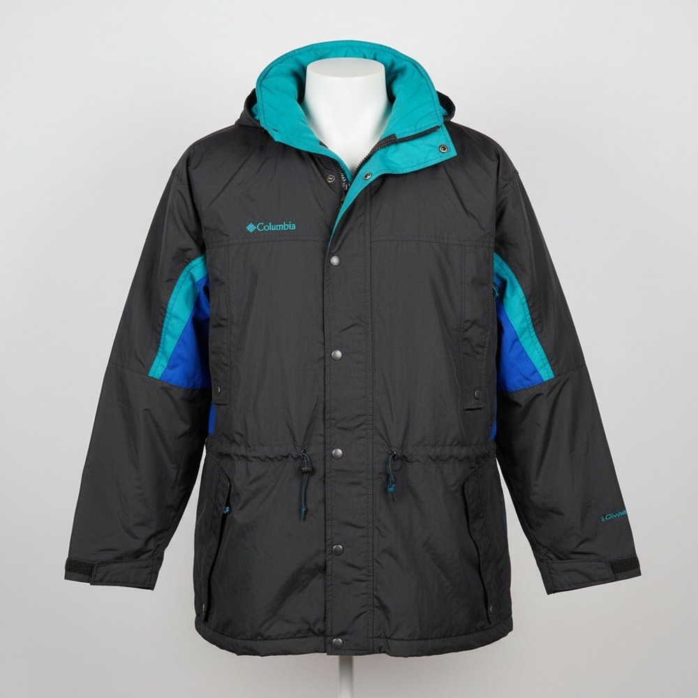 Columbia Sportswear Company Jacket Mens Size M Black Teal Blue Longs Peak